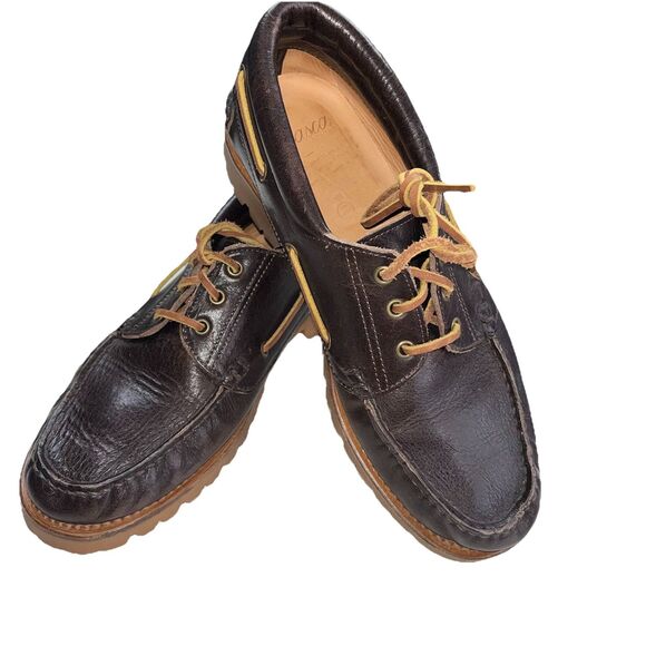 Velasca Milano Men Brown Vibram Sole 3-Eye Moccasin Boat Shoes EU 41/US 8